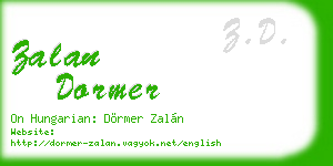 zalan dormer business card