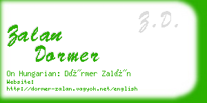 zalan dormer business card